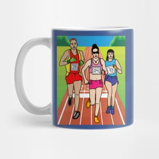 Jogging Marathon Runners And Train Mug